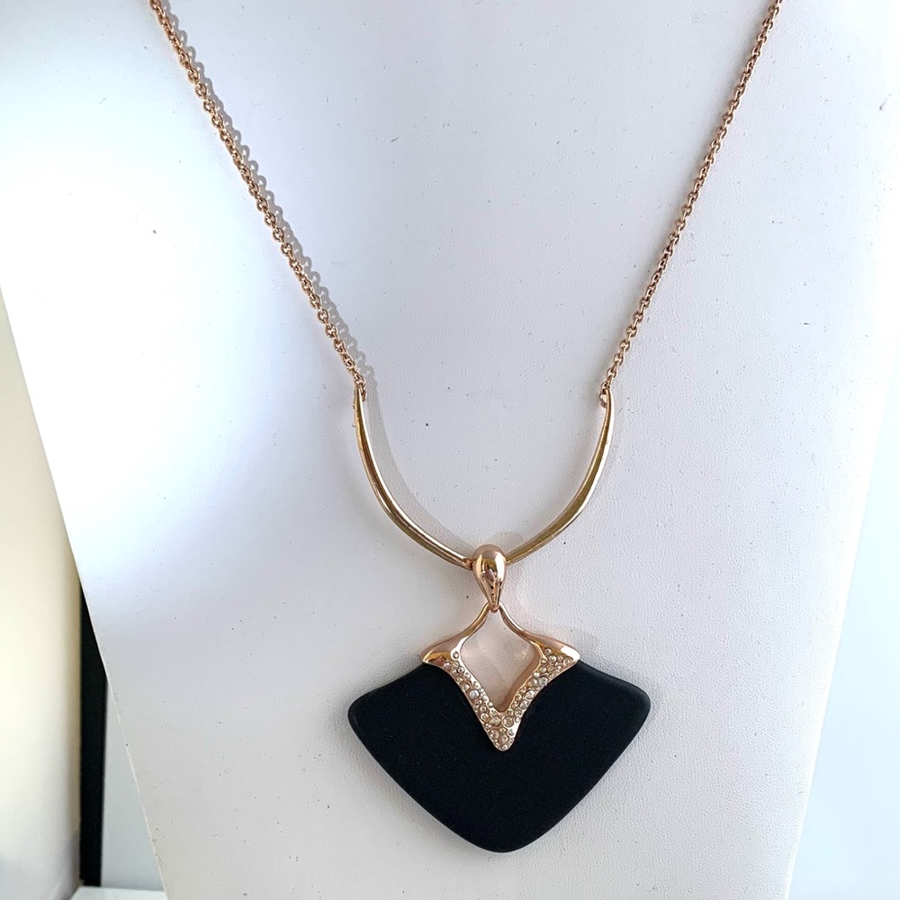 Alexis Bittar Art Deco Black Rose Gold Pendant - Picture 4 of 9